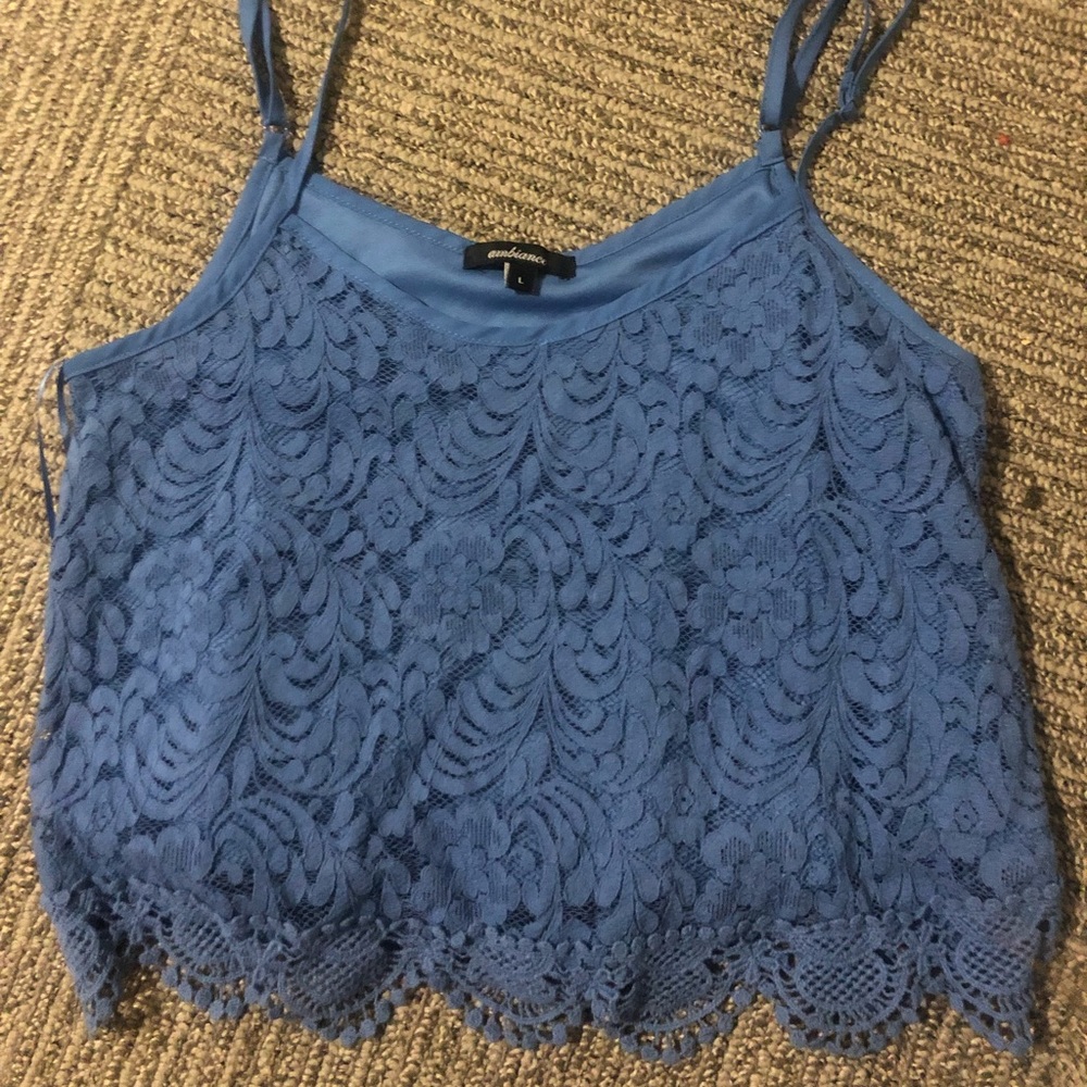 blue crop top